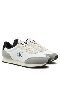 Calvin Klein Jeans Sneakersy Retro Runner Iconic Snk YM0YM01119 Biały. Kolor: biały. Materiał: skóra, zamsz #4