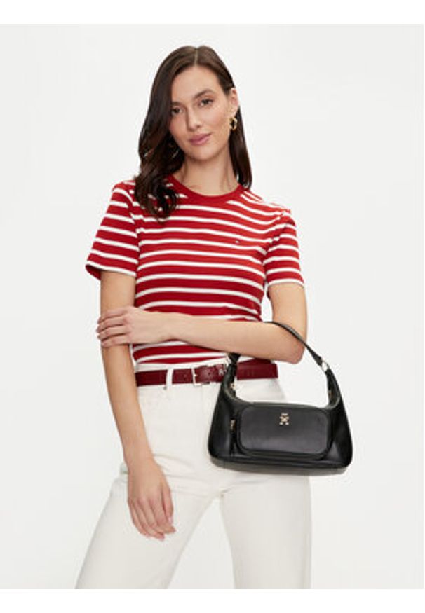 TOMMY HILFIGER - Tommy Hilfiger Torebka Soft Utility Shoulder Bag Pu AW0AW16711 Czarny. Kolor: czarny. Materiał: skórzane
