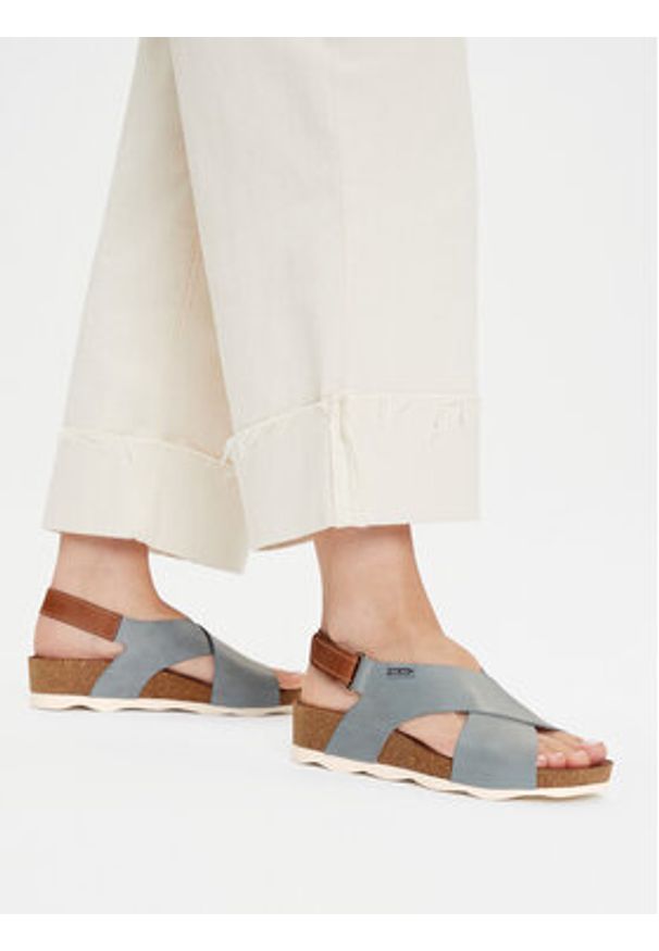 Pikolinos Sandały Mahon W9E-0912 Niebieski. Kolor: niebieski. Materiał: skóra