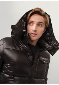 Ochnik - Pikowana zimowa kurtka męska. Kolor: czarny. Materiał: nylon. Sezon: zima #3