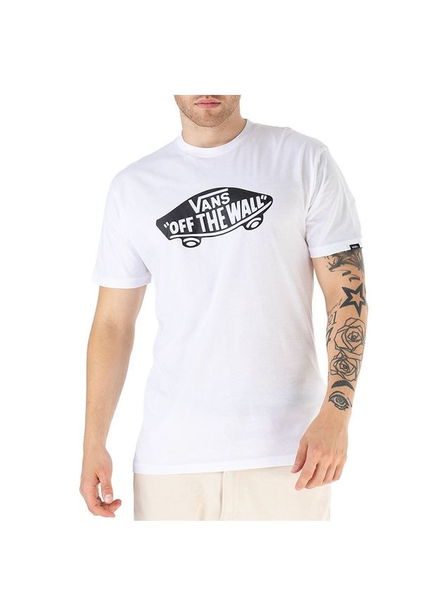 Koszulka Vans Style 76 SS VN00004XYB21 - biała. Kolor: biały. Materiał: materiał, bawełna. Długość rękawa: krótki rękaw. Długość: krótkie. Wzór: aplikacja