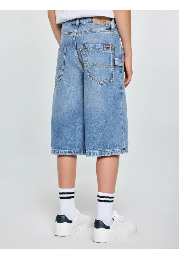 Big-Star - Szorty chłopięce jeansowe niebieskie Andys 190. Stan: podwyższony. Kolor: niebieski. Materiał: jeans. Styl: vintage, młodzieżowy