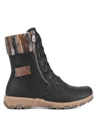 Rieker Botki Z0123-01 Czarny. Kolor: czarny. Materiał: materiał