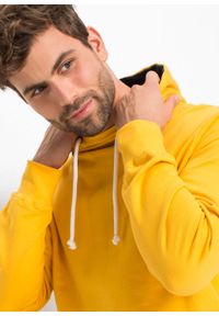 Bluza z kapturem bonprix żółty szafranowy - ciemnoniebieski. Typ kołnierza: kaptur. Kolor: żółty. Materiał: materiał, bawełna #2