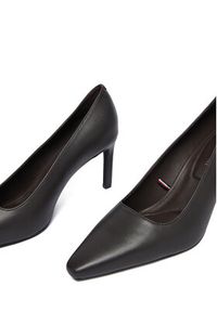 TOMMY HILFIGER - Tommy Hilfiger Czółenka Th Logo Lth Pump Slanted Hl FW0FW09008 Czarny. Kolor: czarny. Materiał: skóra #6