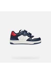 Trampki Geox Model J Washiba Kolor Niebieski. Okazja: na co dzień. Kolor: niebieski, wielokolorowy, biały. Materiał: syntetyk, tkanina