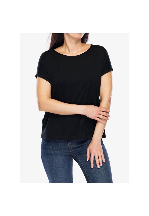 SENSOR - Koszulka merino damska Sensor Merino Air Traveller Tee SS. Kolor: czarny