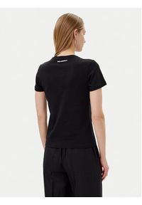 Karl Lagerfeld - KARL LAGERFELD T-Shirt A2W17112 Czarny Regular Fit. Typ kołnierza: dekolt w karo. Kolor: czarny. Materiał: bawełna #4