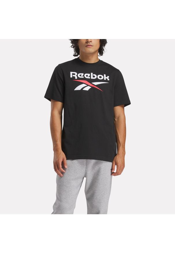 Koszulka fitness męska Reebok krótki rękaw. Kolor: czarny. Materiał: bawełna. Długość rękawa: krótki rękaw. Długość: krótkie. Sport: fitness