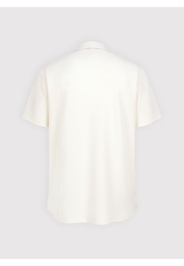 Pako Lorente - PAKO LORENTE - Dzianinowa beżowa koszula męska. Okazja: na co dzień. Kolor: beżowy. Materiał: dzianina. Długość rękawa: krótki rękaw. Długość: krótkie. Sezon: lato. Styl: casual