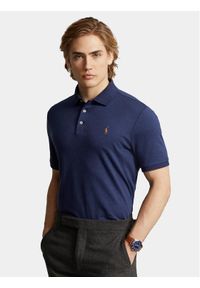 Polo Ralph Lauren Polo 710704319033 Granatowy Custom Slim Fit. Typ kołnierza: polo. Kolor: niebieski. Materiał: bawełna