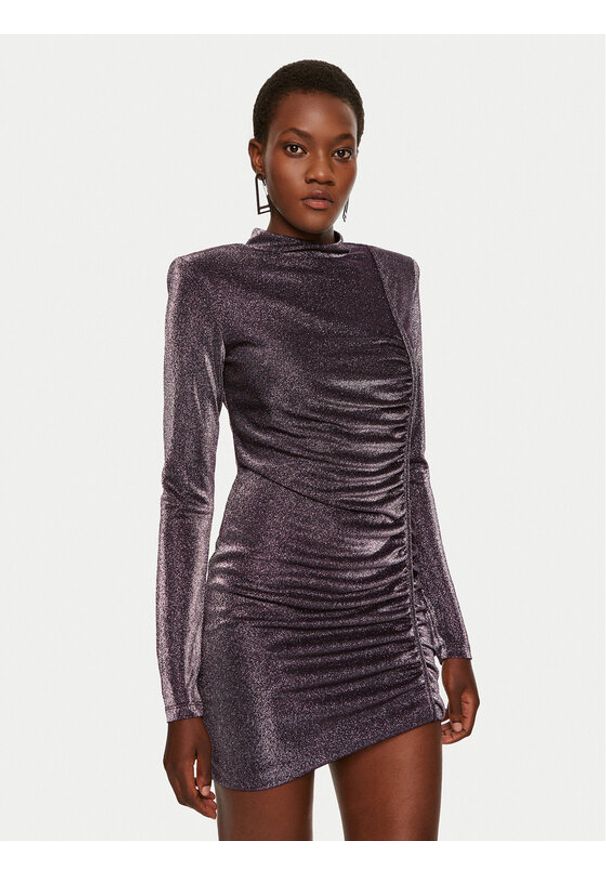 SIMONA CORSELLINI - Simona Corsellini Sukienka koktajlowa A24CEAB049 Fioletowy Slim Fit. Kolor: fioletowy. Materiał: syntetyk. Styl: wizytowy