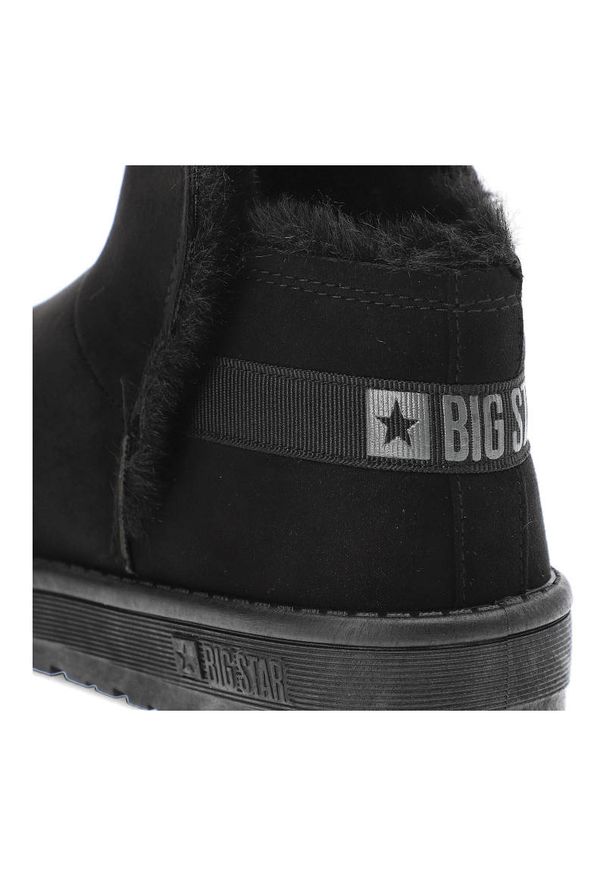 Big-Star - Czarne Śniegowce Big Star Modne Ocieplane Buty Damskie. Okazja: na co dzień. Zapięcie: bez zapięcia. Kolor: czarny. Szerokość cholewki: normalna. Materiał: futro, materiał, wełna, syntetyk. Sezon: zima. Obcas: na obcasie. Styl: casual. Wysokość obcasa: średni