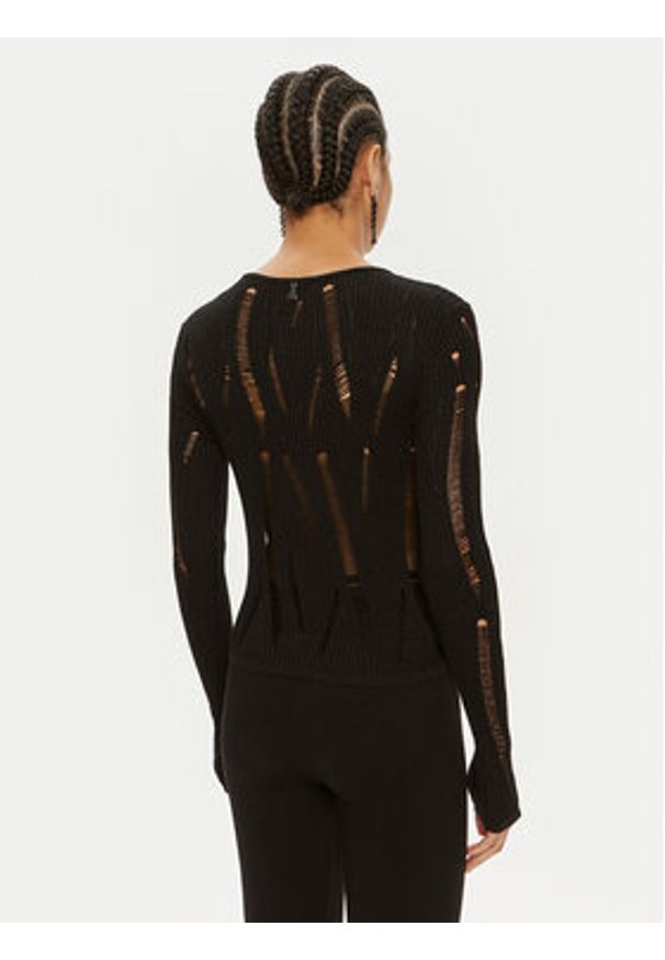 Patrizia Pepe Sweter 8K0226/K194-K103 Czarny Slim Fit. Kolor: czarny. Materiał: wiskoza