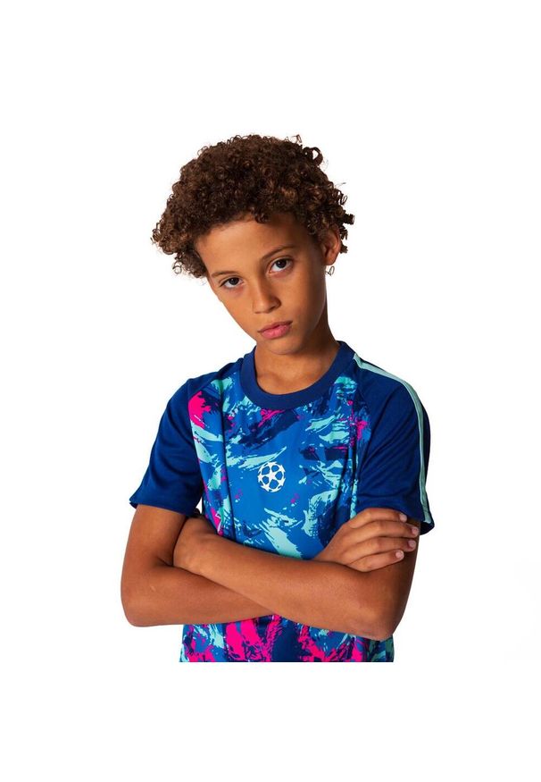 CHAMPIONS LEAGUE - Koszulka piłkarska dla dzieci Champions League. Kolor: niebieski. Sport: piłka nożna