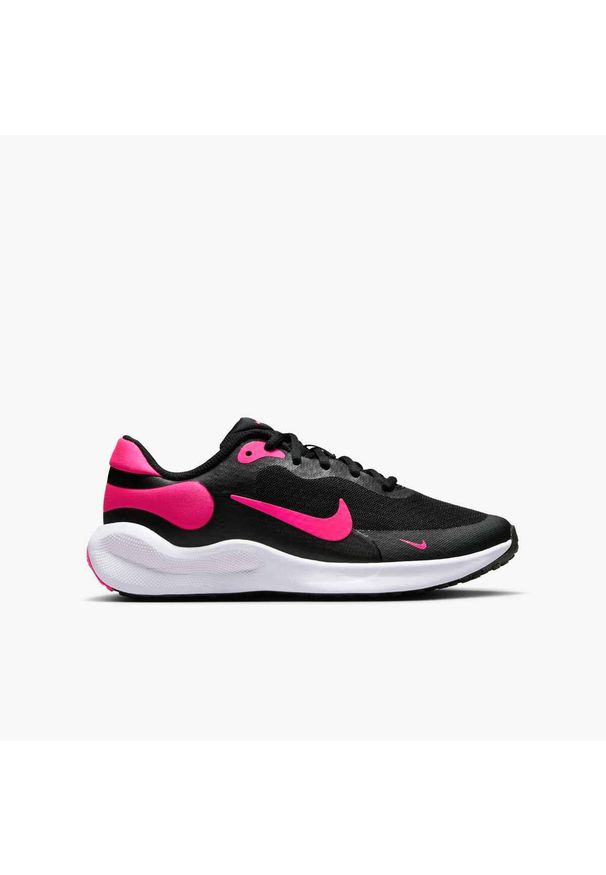 Buty do biegania dla dzieci Nike Revolution 7. Kolor: wielokolorowy, biały, różowy, czarny. Materiał: skóra. Model: Nike Revolution. Sport: bieganie