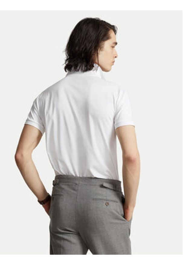 Polo Ralph Lauren Polo 710685514001 Biały Slim Fit. Typ kołnierza: polo. Kolor: biały. Materiał: bawełna