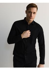 Reserved - Bawełniana koszula super slim fit - czarny. Kolor: czarny. Materiał: bawełna #1