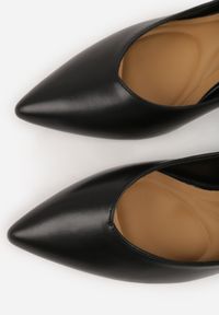 Born2be - Czarne Czółenka na Szpilce o Stożkowym Kształcie Kowena. Okazja: na spotkanie biznesowe. Kolor: czarny. Materiał: jeans, koronka. Wzór: gładki. Obcas: na szpilce. Styl: biznesowy, elegancki, klasyczny, wizytowy #7