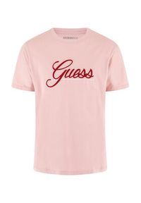Guess T-Shirt 3D Embro M3GI25 K8FQ4 Różowy Regular Fit. Kolor: różowy. Materiał: bawełna
