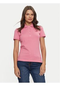 Lacoste Polo PF5462 Różowy Slim Fit. Typ kołnierza: polo. Kolor: różowy. Materiał: bawełna