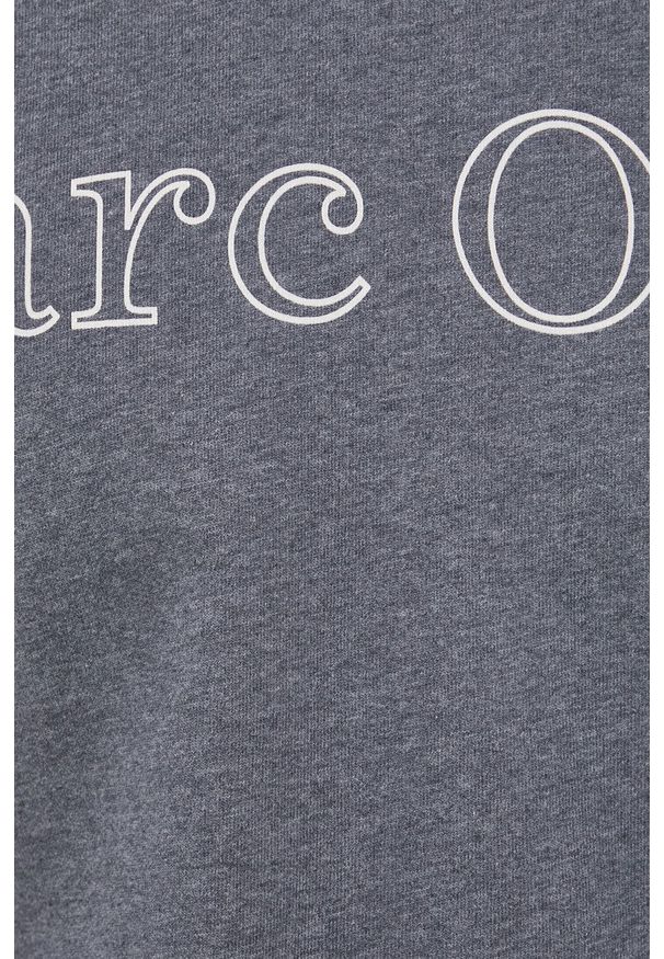 Marc O'Polo Bluza bawełniana męska kolor szary z nadrukiem. Okazja: na co dzień. Typ kołnierza: polo. Kolor: szary. Materiał: bawełna. Wzór: nadruk. Styl: casual