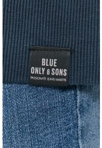 Only & Sons Bluza bawełniana męska kolor granatowy gładka. Okazja: na co dzień. Kolor: niebieski. Materiał: bawełna. Wzór: gładki. Styl: casual #4