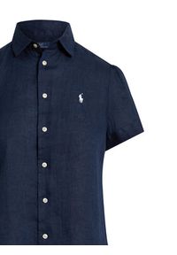 Polo Ralph Lauren Koszula 211973366506 Granatowy Regular Fit. Typ kołnierza: polo. Kolor: niebieski. Materiał: len #3