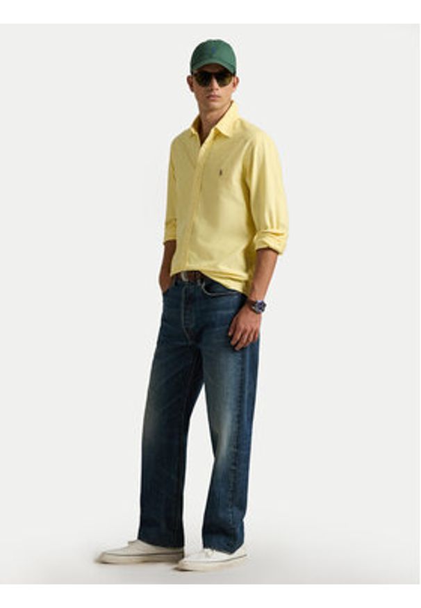 Polo Ralph Lauren Koszula 710795462004 Żółty Custom Fit. Typ kołnierza: polo. Kolor: żółty. Materiał: bawełna