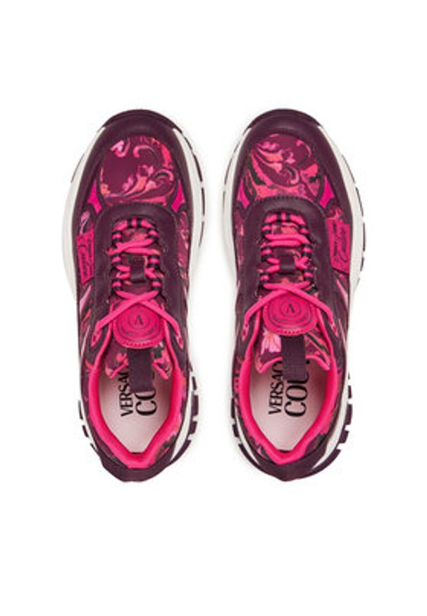 Versace Jeans Couture Sneakersy 79VA3SVG Bordowy. Kolor: czerwony. Materiał: skóra