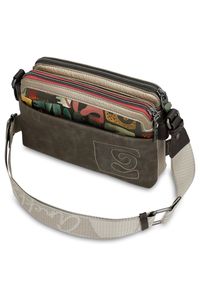 Torebka damska Anekke, listonoszka na ramię z regulowanym paskiem i 2 komorami, beżowa, 42703-160. Kolor: beżowy. Wzór: aplikacja. Materiał: zdobione. Styl: casual. Rodzaj torebki: na ramię #6