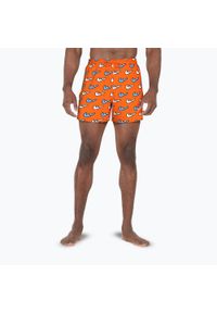 Szorty kąpielowe męskie Nike Multi Print 5" Volley. Kolor: pomarańczowy. Wzór: nadruk