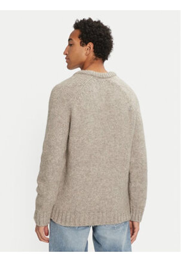 Mustang Sweter Edmonds 1015481 Beżowy Regular Fit. Kolor: beżowy. Materiał: syntetyk