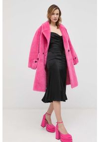Miss Sixty płaszcz z domieszką wełny kolor fioletowy przejściowy oversize. Kolor: fioletowy. Materiał: wełna. Wzór: gładki. Styl: klasyczny #4