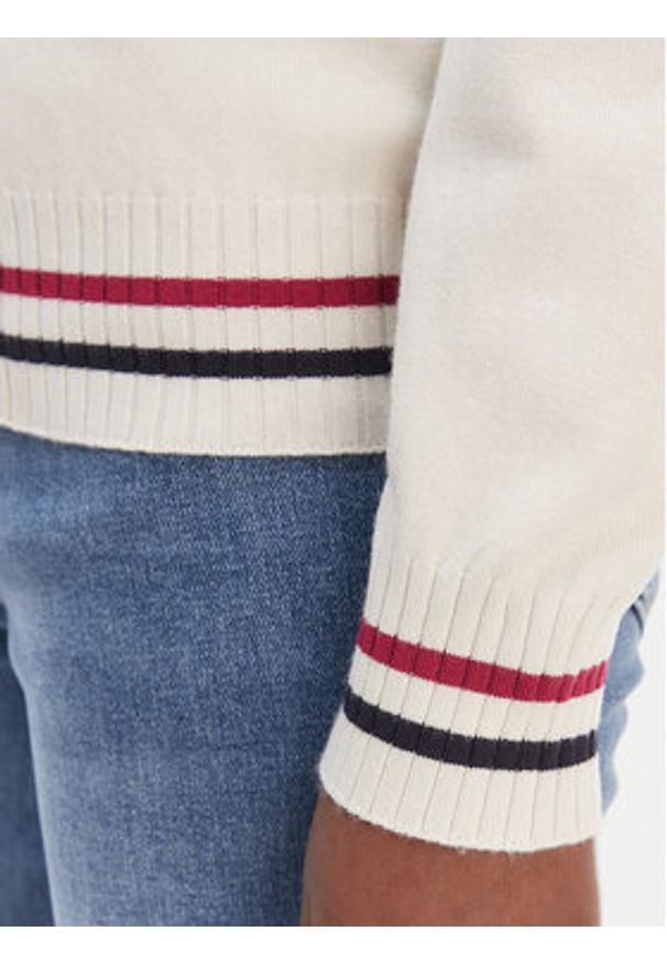 Liu Jo Sport Sweter TA6068 MS49I Biały Regular Fit. Kolor: biały. Materiał: wiskoza. Styl: sportowy