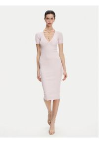 Elisabetta Franchi Sukienka dzianinowa AM-53S-51E2 Różowy Slim Fit. Kolor: różowy. Materiał: wiskoza