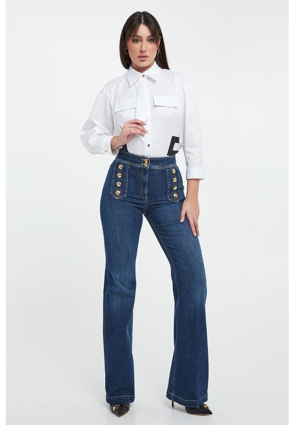 Elisabetta Franchi - Jeansy damskie palazzo ELISABETTA FRANCHI