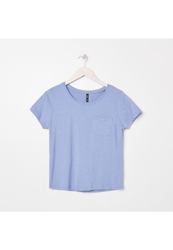 Sinsay - Koszulka basic - Niebieski. Kolor: niebieski