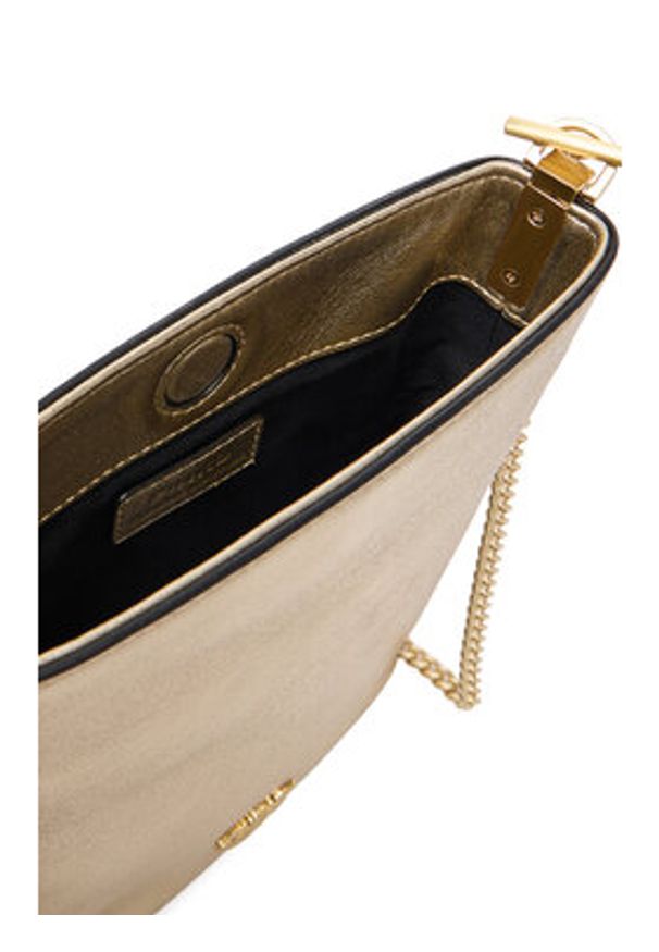 Pinko - PINKO Torebka Flat Satchel AI 25-26 PCPL 105352 A2O9 Złoty. Kolor: złoty. Materiał: skórzane