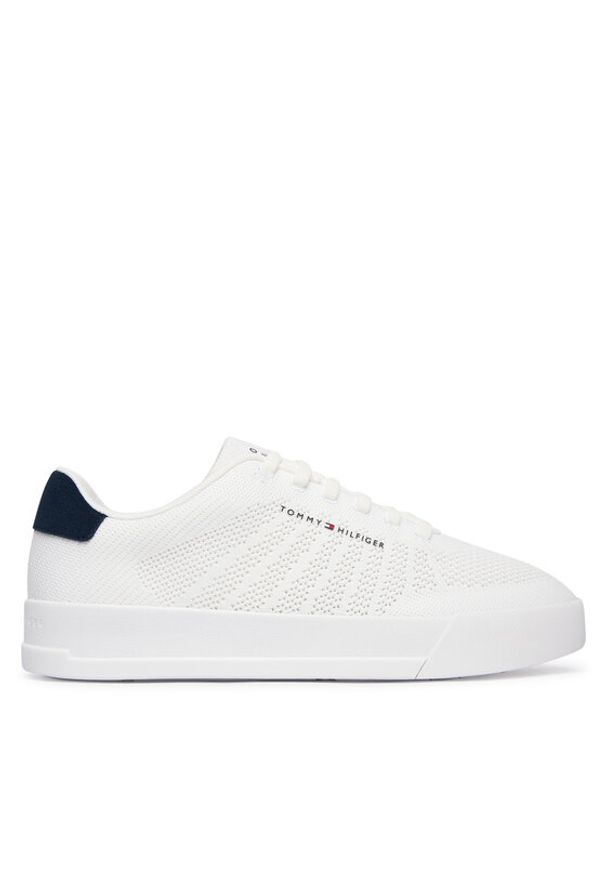 TOMMY HILFIGER - Tommy Hilfiger Sneakersy Th Court Knit FM0FM05823 Biały. Kolor: biały. Materiał: materiał