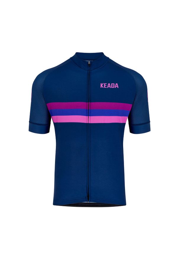 KEADA SPORTS - Męska koszulka rowerowa z krótkim rękawem - Sunset. Kolor: fioletowy. Długość rękawa: krótki rękaw. Długość: krótkie. Sport: kolarstwo