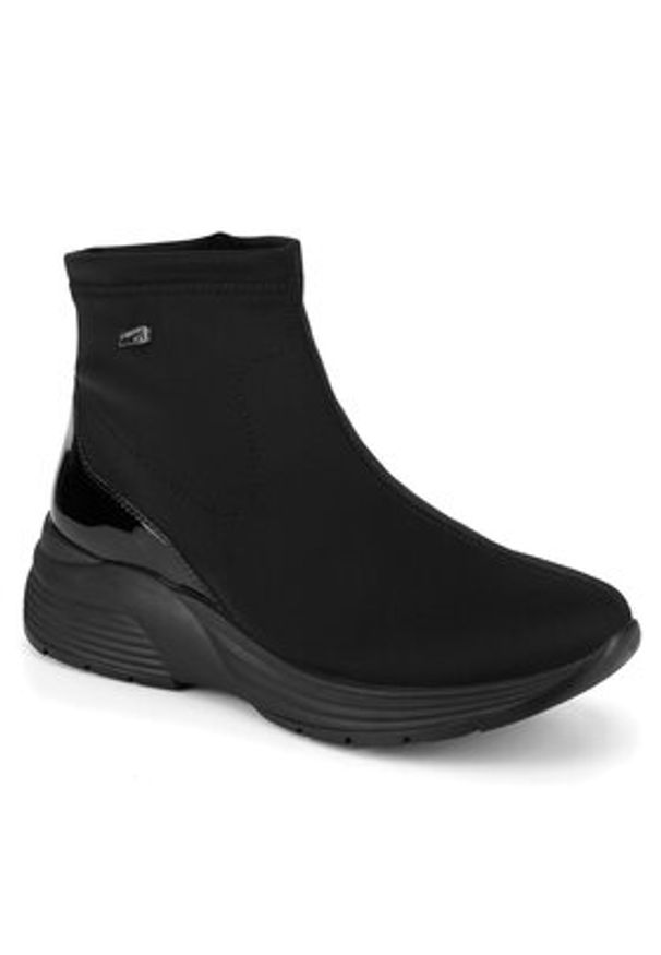 Remonte Botki D6677-03 Czarny. Kolor: czarny. Materiał: materiał