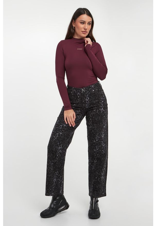 Jeansy damskie w panterkę DKNY JEANS. Wzór: motyw zwierzęcy