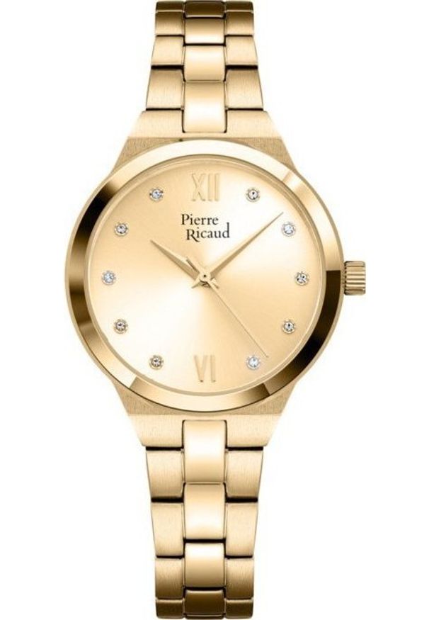 Zegarek damski Pierre Ricaud P22065.1181Q CYRKONIE złoty. Kolor: złoty