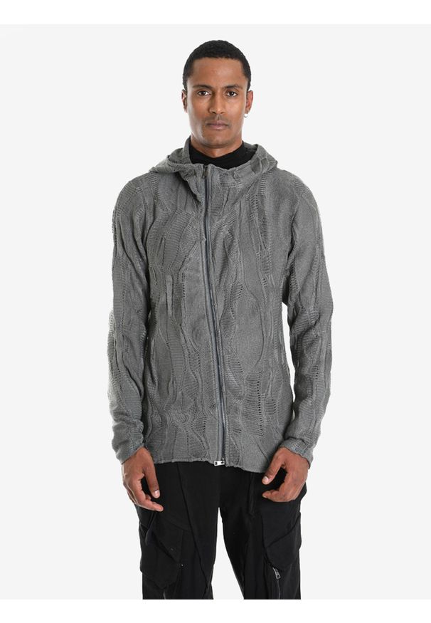 La Haine Inside Us Sweter Full Zip | LM244 | Mężczyzna | Szary. Okazja: na co dzień. Typ kołnierza: kaptur. Kolor: szary. Materiał: poliester, bawełna. Wzór: aplikacja, jednolity. Styl: sportowy, elegancki, casual