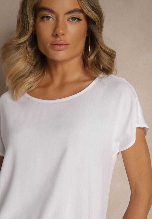 Renee - Biała Wiskozowa Bluzka Oversize Lirealia. Okazja: na co dzień. Kolor: biały. Materiał: wiskoza. Styl: casual