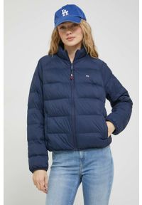 Tommy Jeans kurtka puchowa damska kolor granatowy przejściowa. Kolor: niebieski. Materiał: puch. Długość rękawa: raglanowy rękaw #5