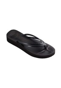 Havaianas japonki WEDGES damskie kolor czarny na koturnie 4146317.0090. Kolor: czarny. Materiał: materiał. Wzór: gładki. Obcas: na koturnie #2