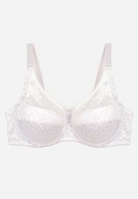 Renee - Biały Koronkowy Biustonosz Full Cup Vikiiloni. Kolekcja: plus size. Kolor: biały. Materiał: koronka