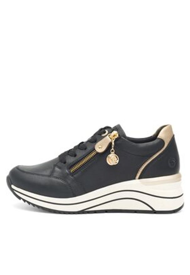 Remonte Sneakersy D0T03-01 Czarny. Kolor: czarny. Materiał: skóra
